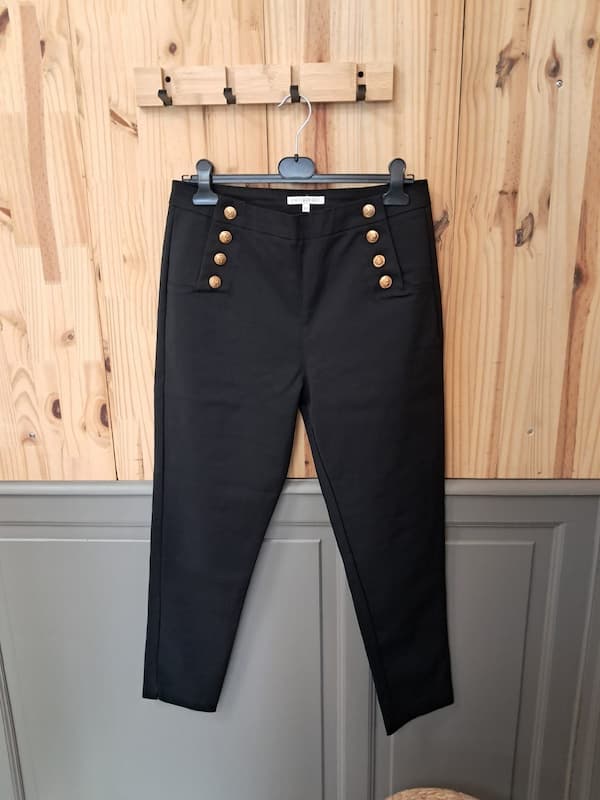 Pantalon Chic & Jeune Noir Femme Taille 42 - vue de devant - Vintage Seconde Main - Cool Frip