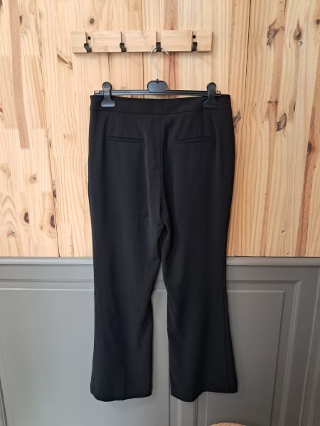 Pantalon Fluide Zara Noir Femme Taille L - vue arrière - Vintage Seconde Main - Cool Frip