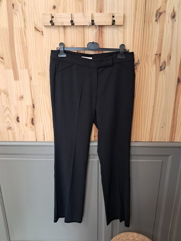 Pantalon Fluide Camaïeu Noir Femme Taille 40 - vue de devant - Vintage Seconde Main - Cool Frip