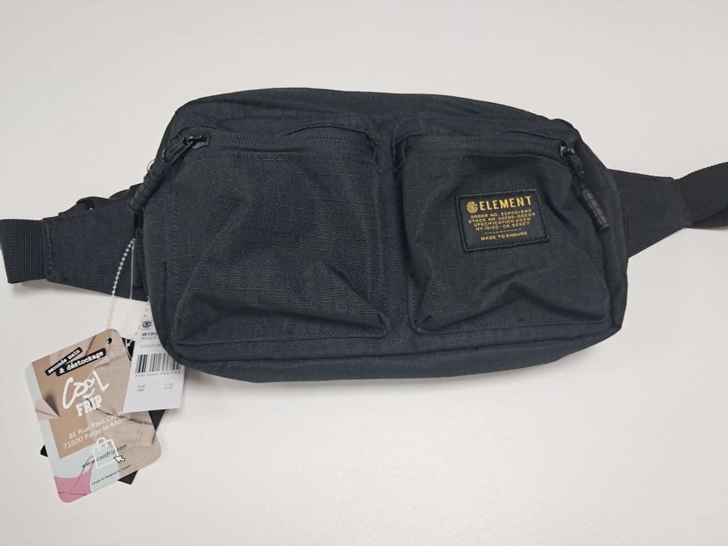 Sacoche Noire Elements Homme Polyester Bandoulière Friperie Vintage Seconde Main COOL FRIP