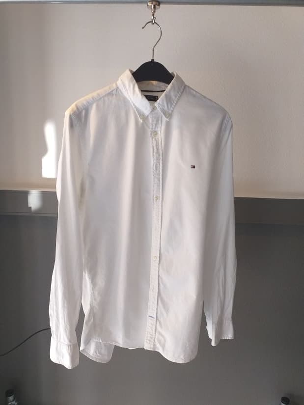 Chemise Blanche Tommy Hilfiger Coton Homme M | Friperie Vintage Seconde Main COOL FRIP