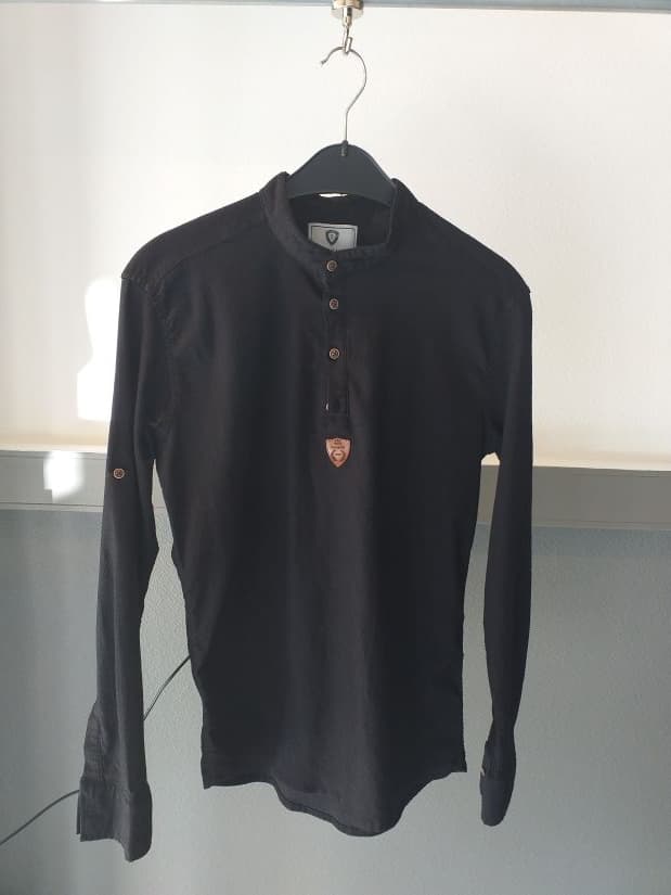 Chemise Noire Zermani Polyester Homme L | Friperie Vintage Seconde Main COOL FRIP