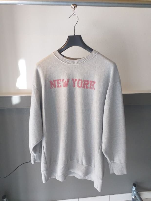 Sweat Gris New York Zara Man Coton Homme XL | Friperie Vintage Seconde Main COOL FRIP