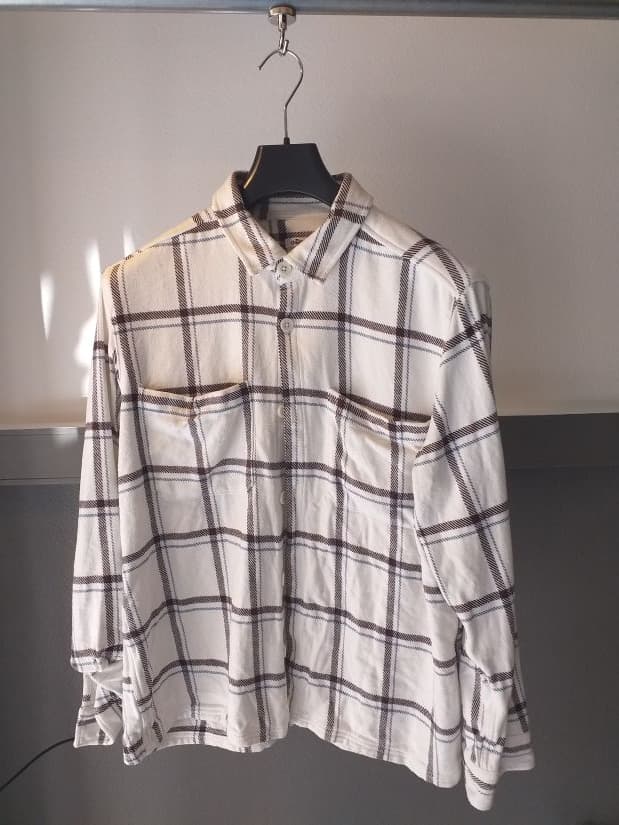 Sur-Chemise Rayures Marron Bleu Gémo Coton Homme L | Friperie Vintage Seconde Main COOL FRIP