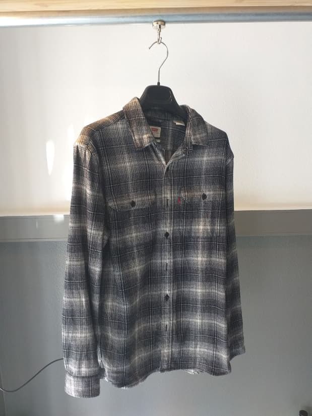 Sur-Chemise Rayures Noir Blanc Levi's Coton Homme S | Friperie Vintage Seconde Main COOL FRIP