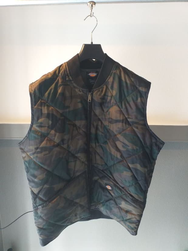 Veste Sans Manches Camouflage Vert Dickies Polyester Homme L | Friperie Vintage Seconde Main COOL FRIP