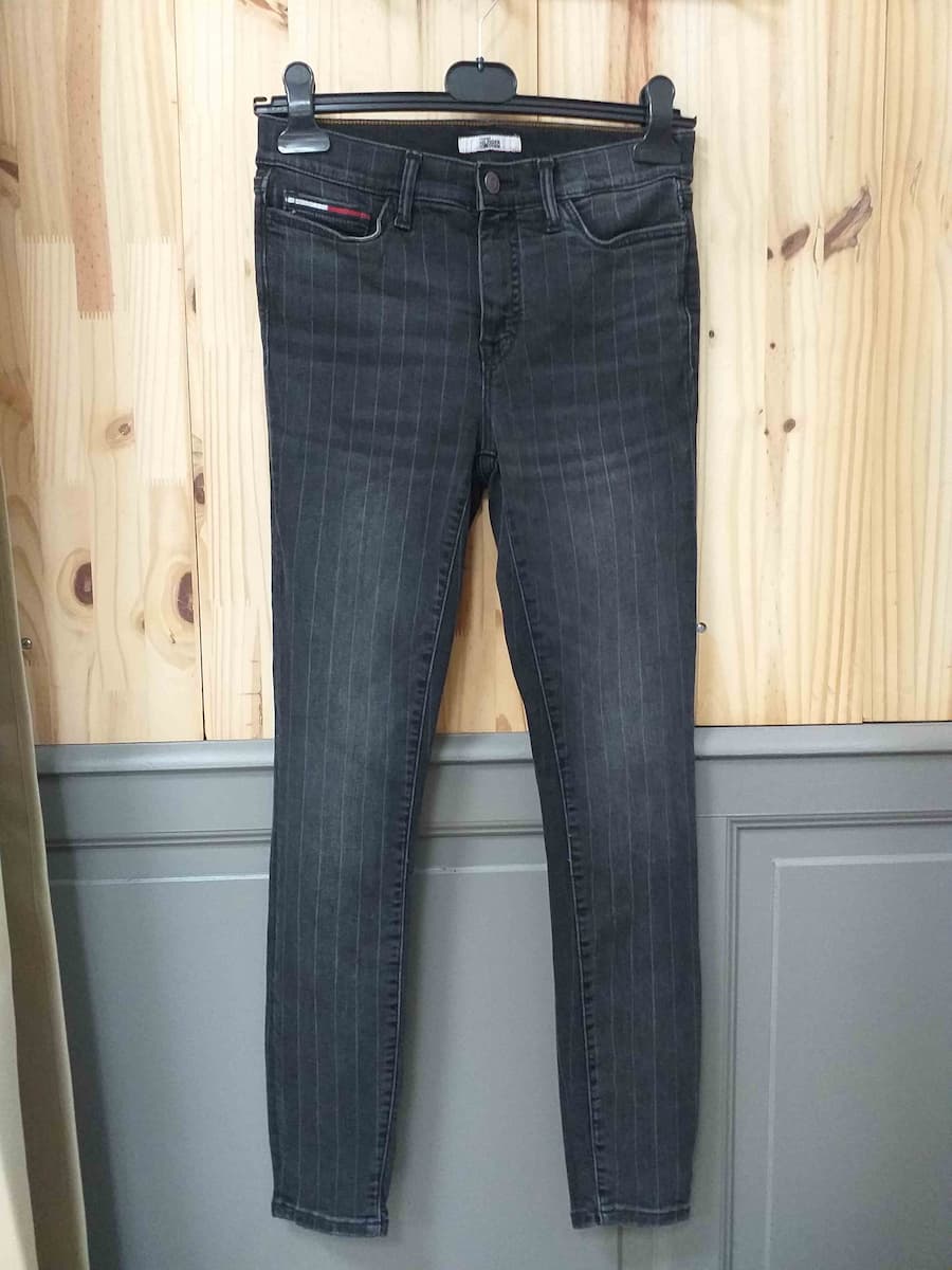 Jean Noir Tommy Coton Élasthanne Femme 42 | Friperie Vintage Seconde Main COOL FRIP