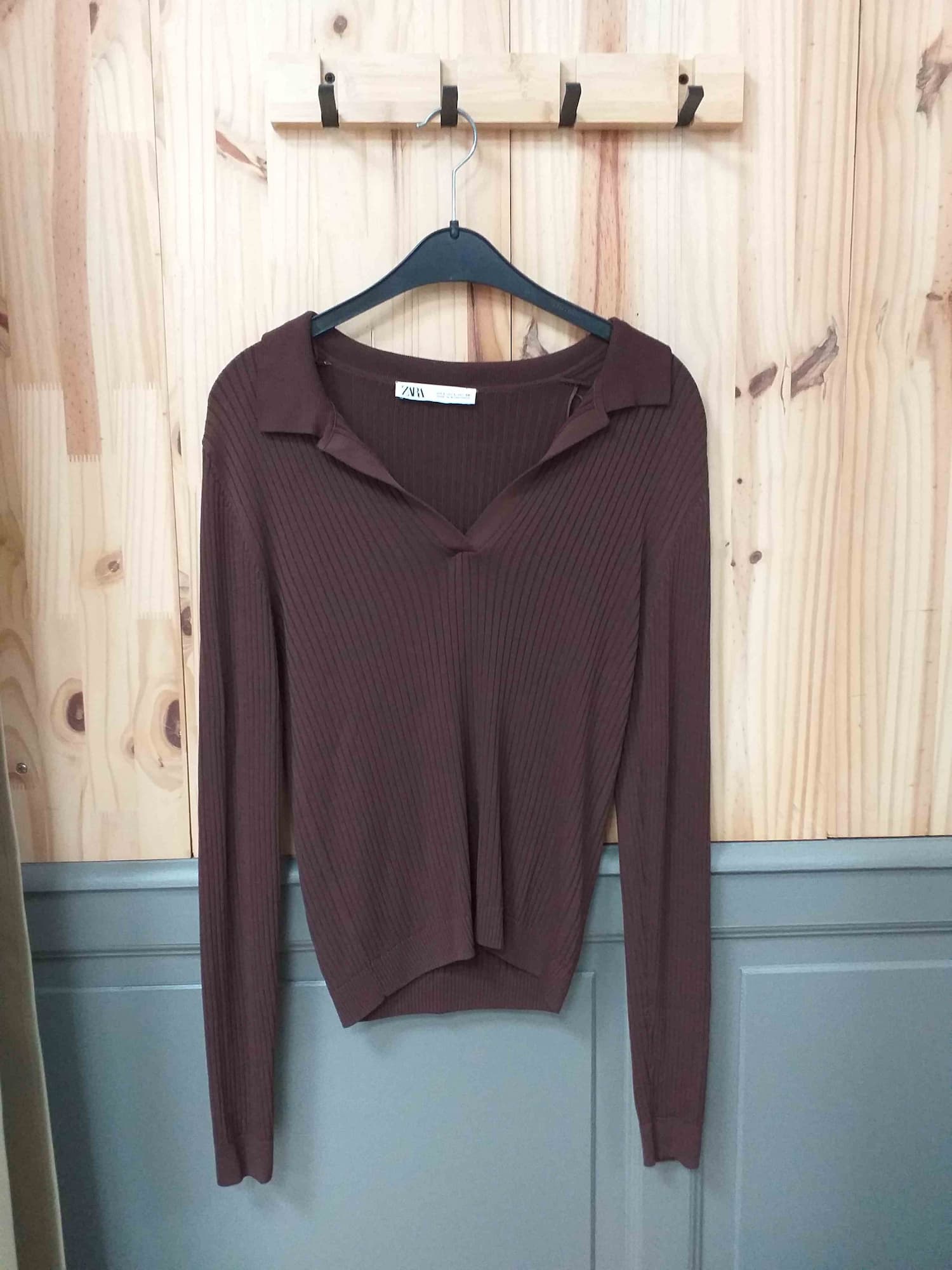 Haut Marron Zara Viscose Femme L | Friperie Vintage Seconde Main COOL FRIP