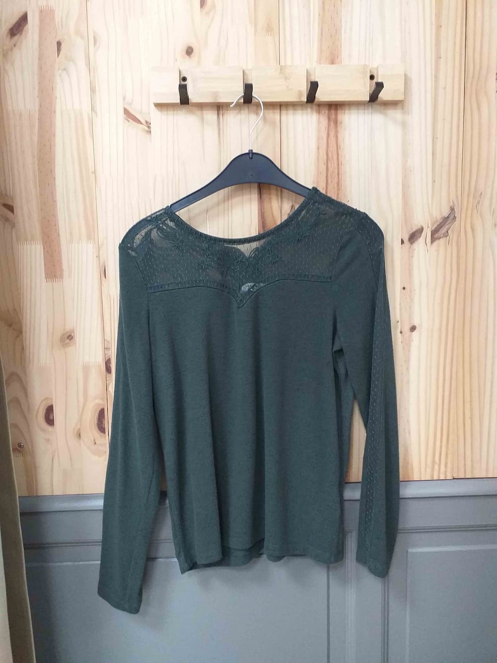 Haut Kaki Naf Naf Viscose Polyester Femme M | Friperie Vintage Seconde Main COOL FRIP