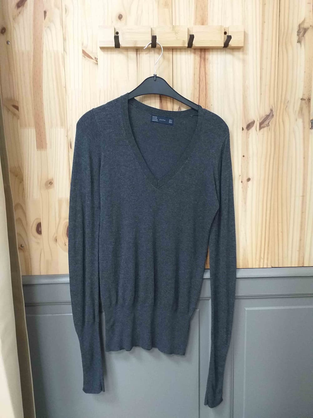 Haut Gris Zara Viscose Femme S | Friperie Vintage Seconde Main COOL FRIP