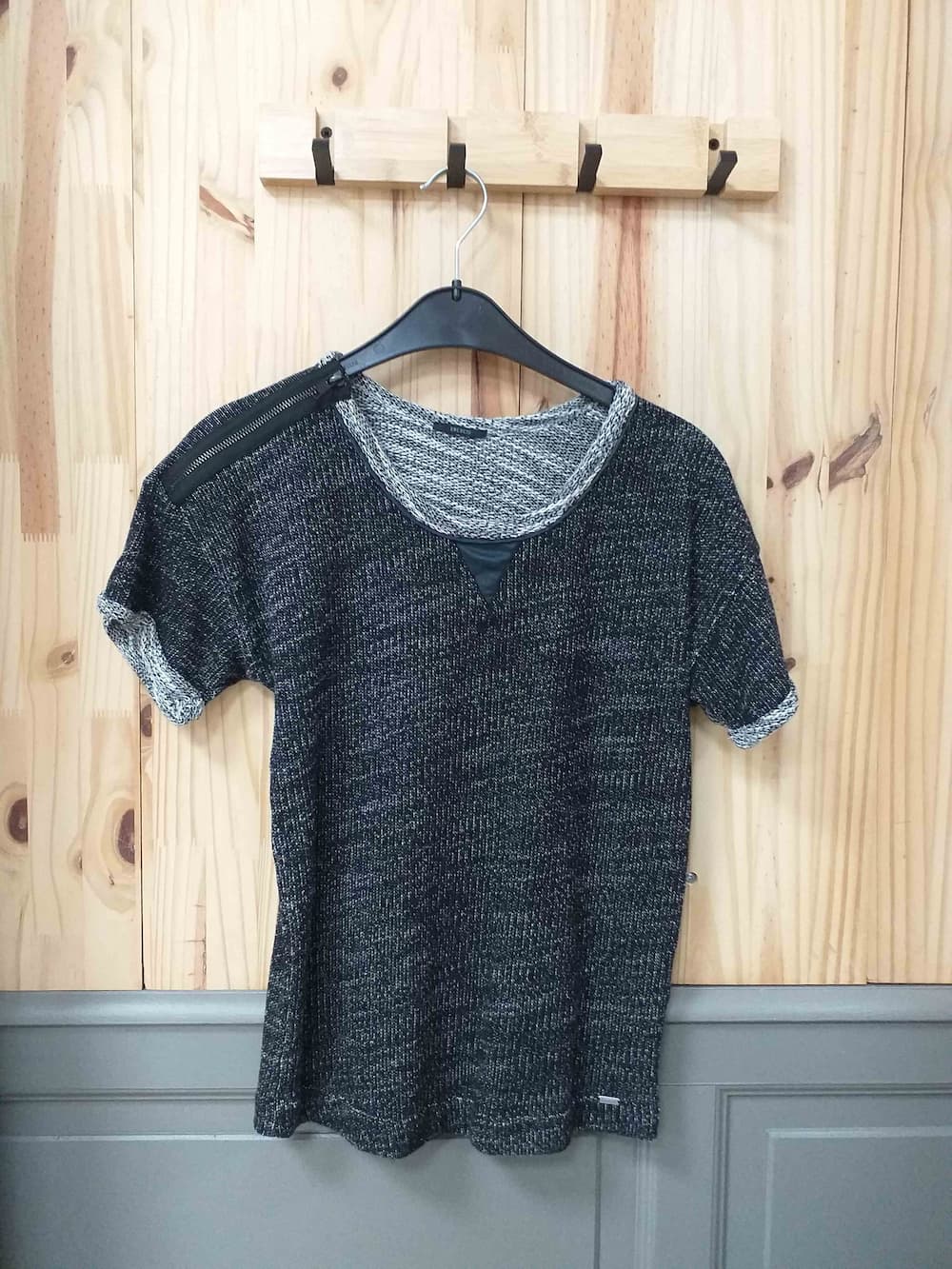 Haut IKKS Gris Chiné 36 Femme Coton Viscose - Friperie Vintage Seconde Main COOL FRIP  