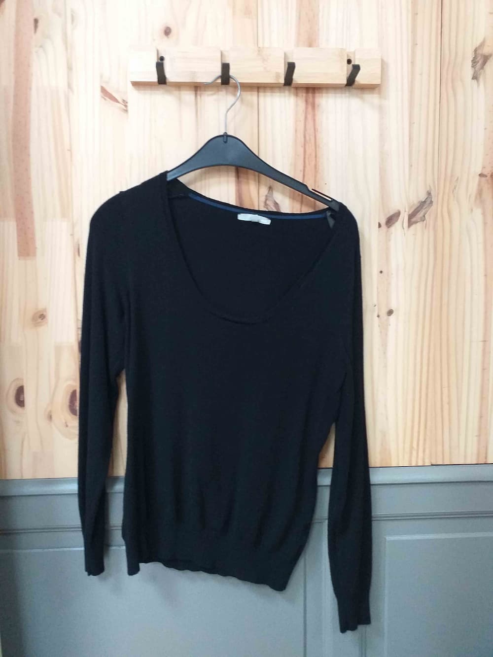 Haut Noir Etam Viscose Femme L | Friperie Vintage Seconde Main COOL FRIP