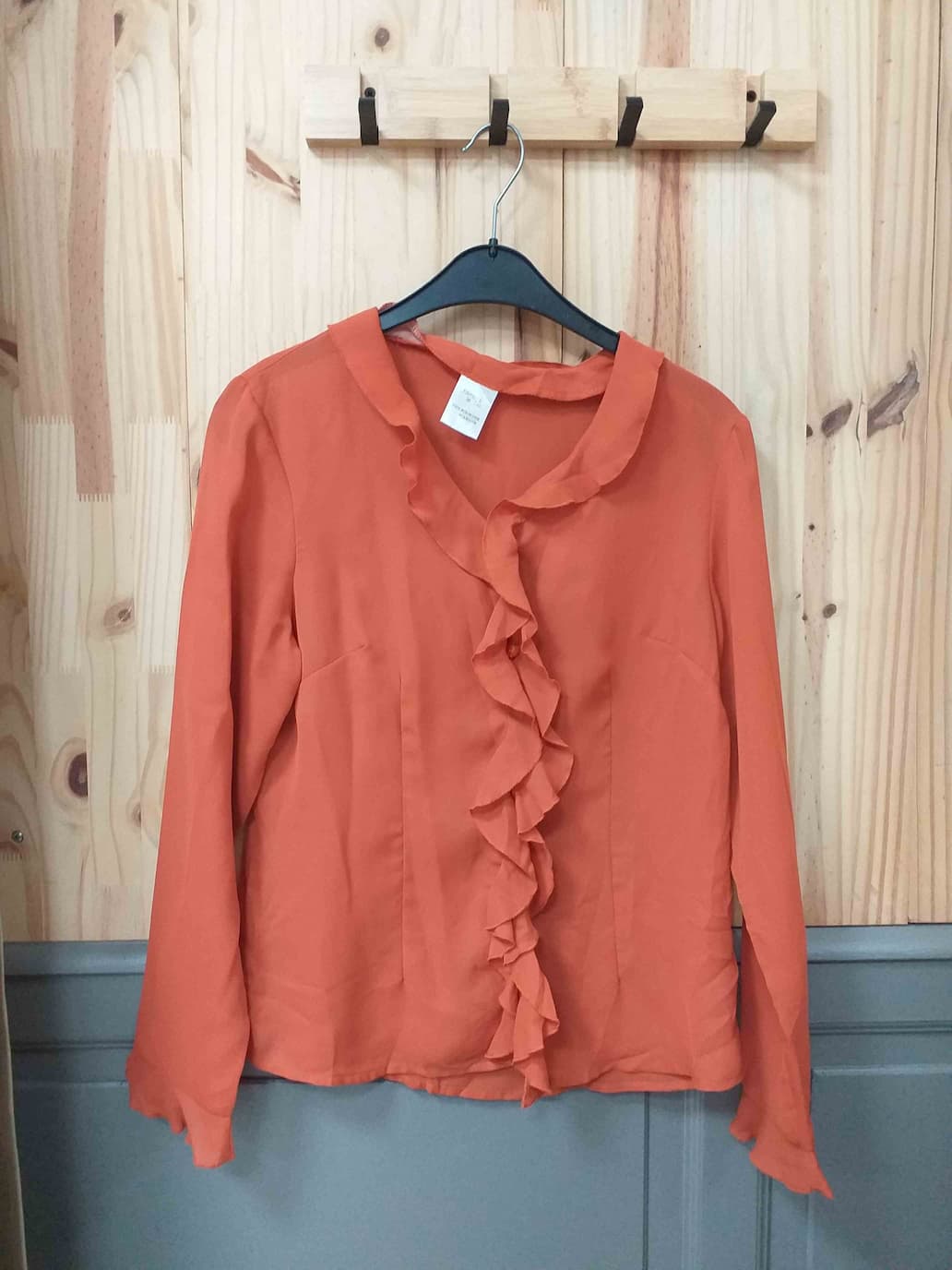 Chemisier Orange Sans Marque Polyester Femme 38 | Friperie Vintage Seconde Main COOL FRIP