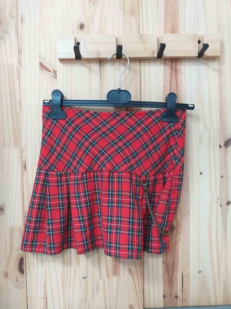Jupe Pimkie Écossais Rouge Bleu 34 Femme - Friperie Vintage Seconde Main COOL FRIP  