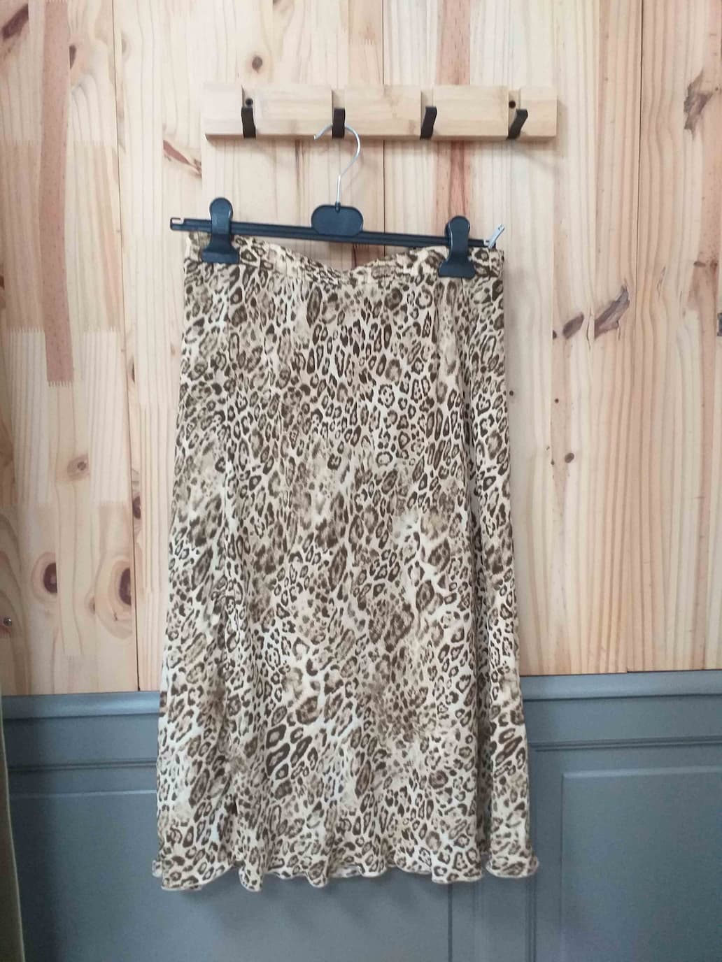 Jupe Frankenwalder Beige Léopard 44 Femme Viscose - Friperie Vintage Seconde Main COOL FRIP  