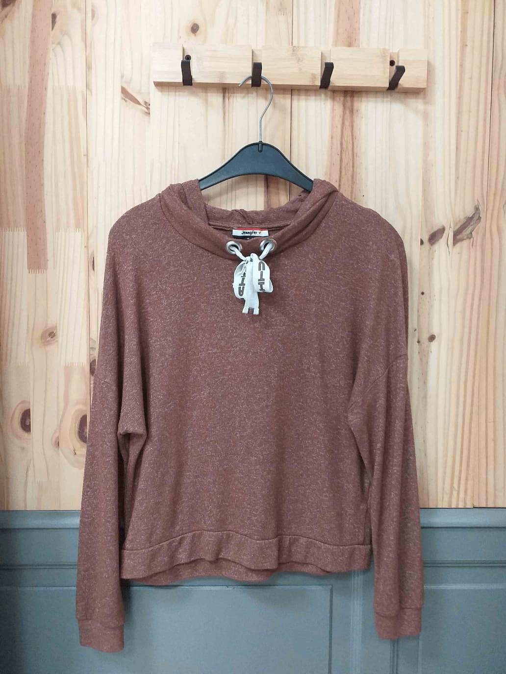 Sweat Marron Jennyfer Capuche Coton Femme S | Friperie Vintage Seconde Main COOL FRIP