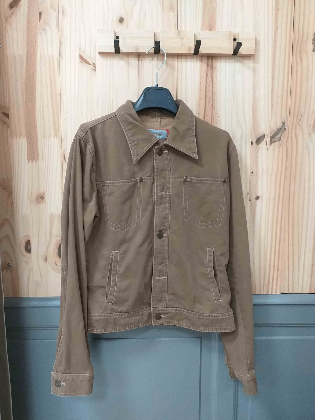 Veste Jean Marron Coll Functional Coton Femme M | Friperie Vintage Seconde Main COOL FRIP