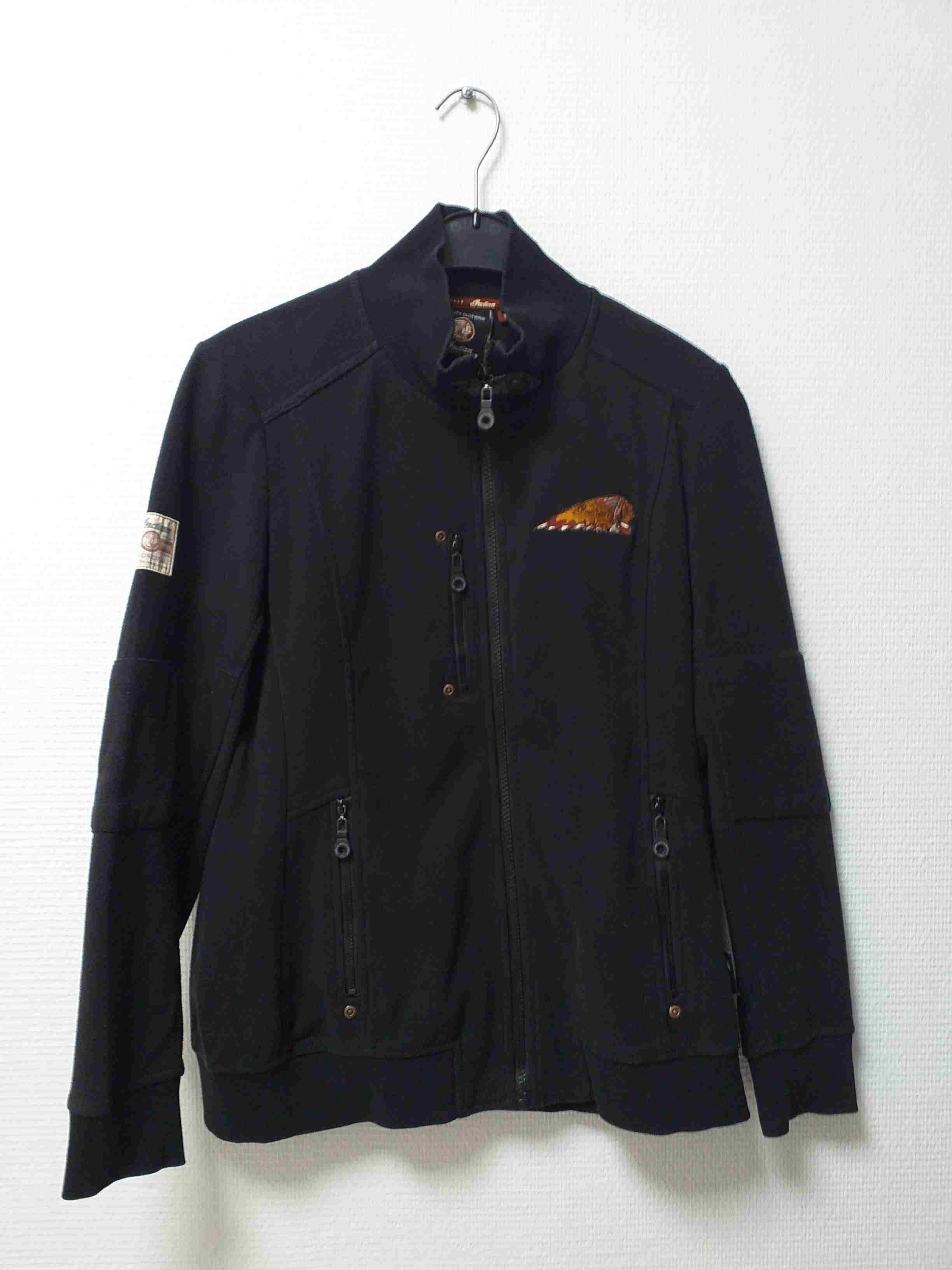 Polaire Noire Indian Motor Cycle Femme S Zip - Friperie Vintage Seconde Main COOL FRIP  