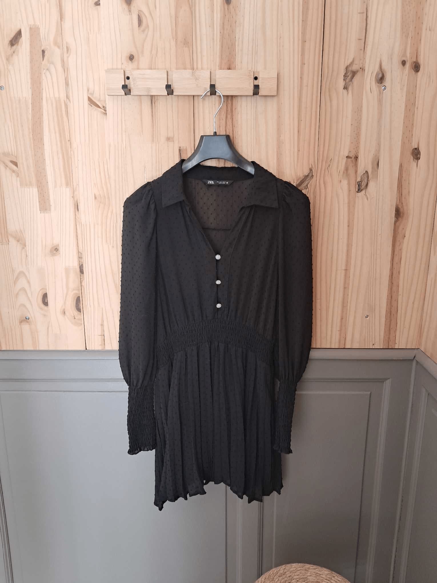 Robe Noire Zara Polyester Femme L | Friperie Vintage Seconde Main COOL FRIP  