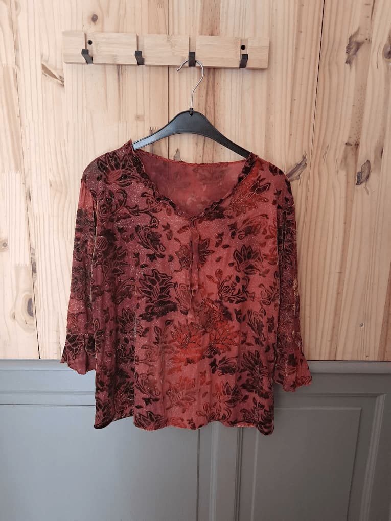 Haut Rouille Sans marque Polyester Femme S | Friperie Vintage Seconde Main COOL FRIP