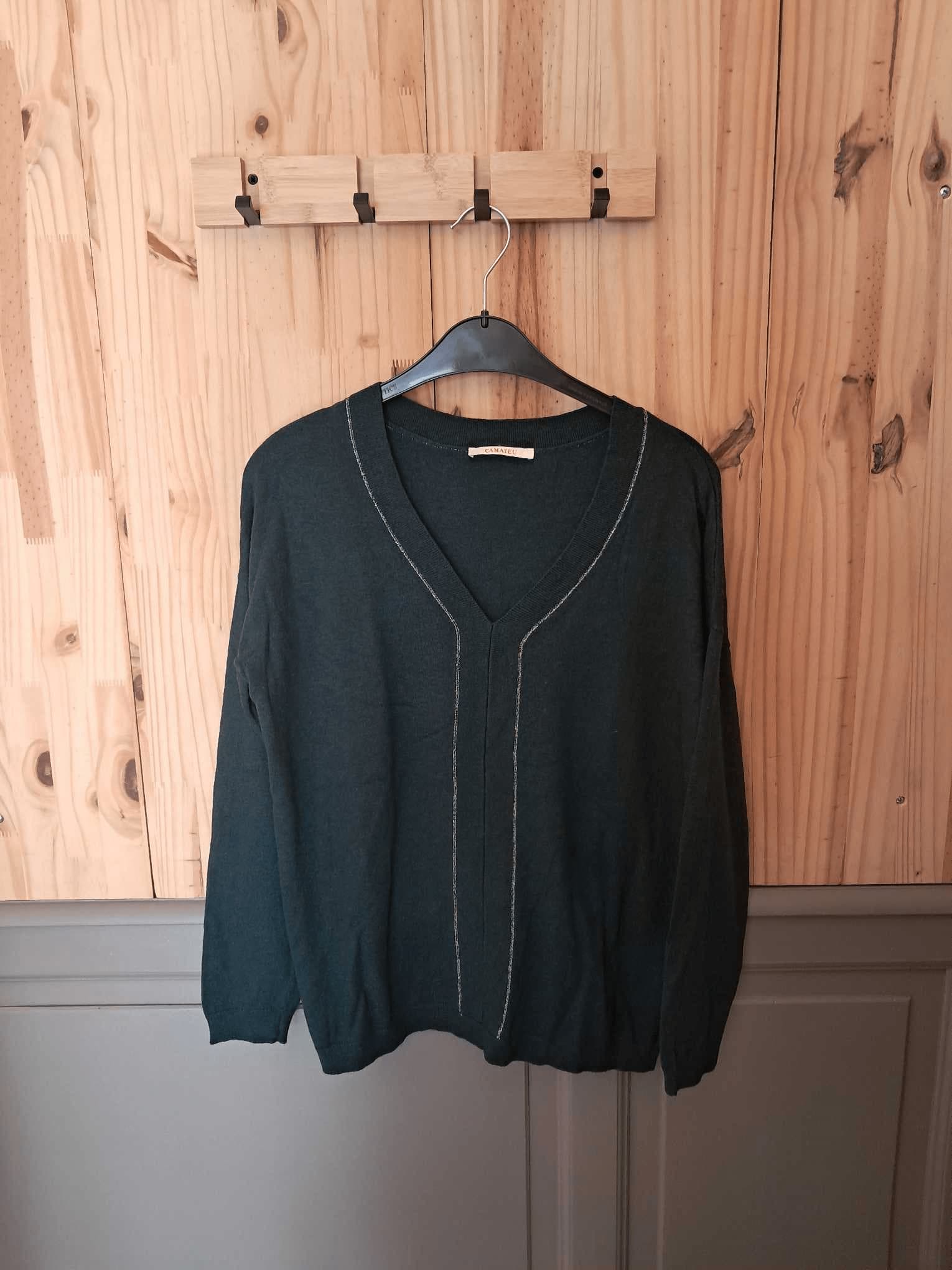 Haut Noir Camaïeu Polyester Femme XL | Friperie Vintage Seconde Main COOL FRIP