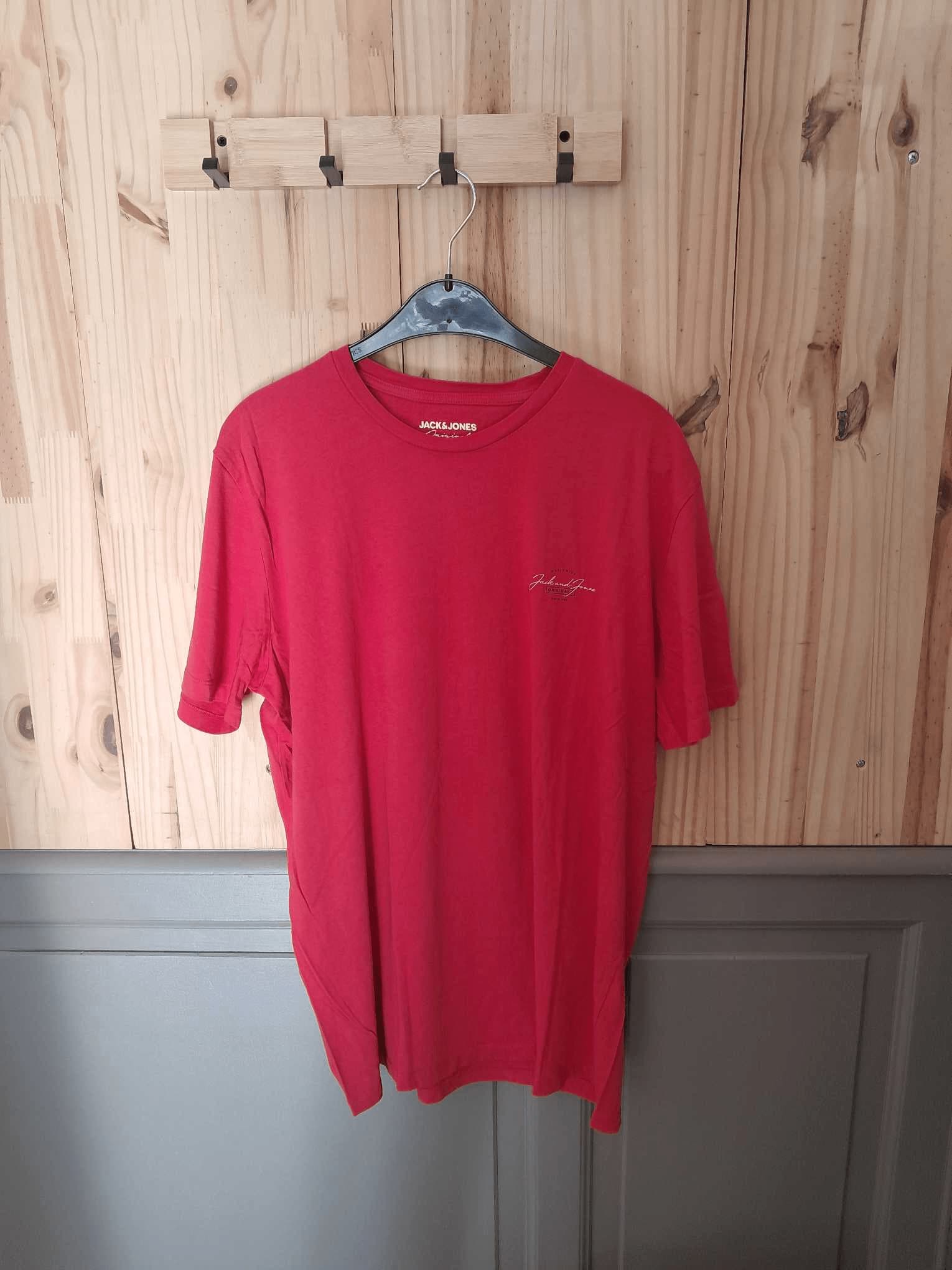 T-shirt Logo Rouge Jack & Jones Coton Homme XXL | Friperie Vintage Seconde Main COOL FRIP