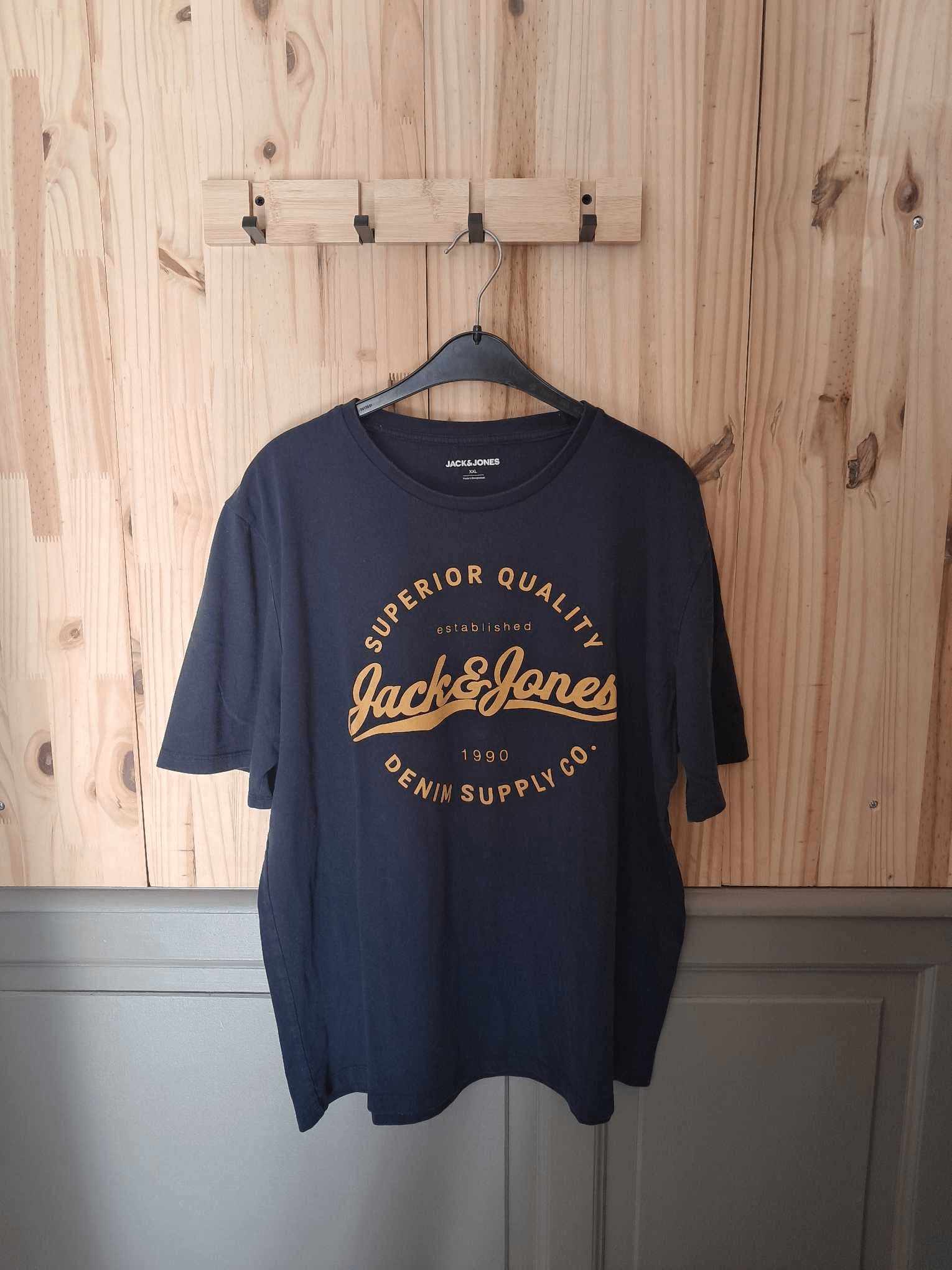 T-shirt Logo Bleu Jack & Jones Coton Homme XXL | Friperie Vintage Seconde Main COOL FRIP