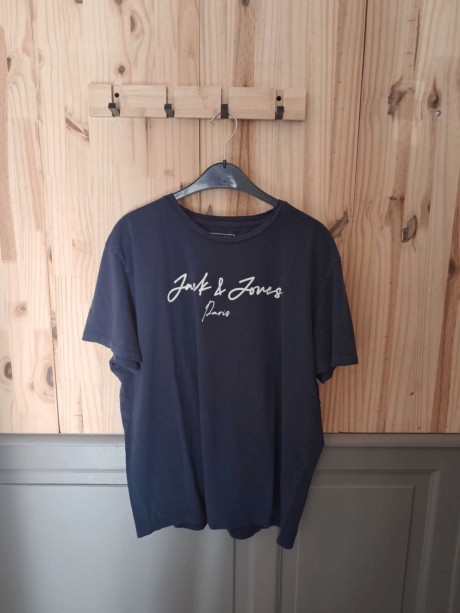  T-shirt Logo Bleu Jack & Jones Coton Homme XXL | Friperie Vintage Seconde Main COOL FRIP