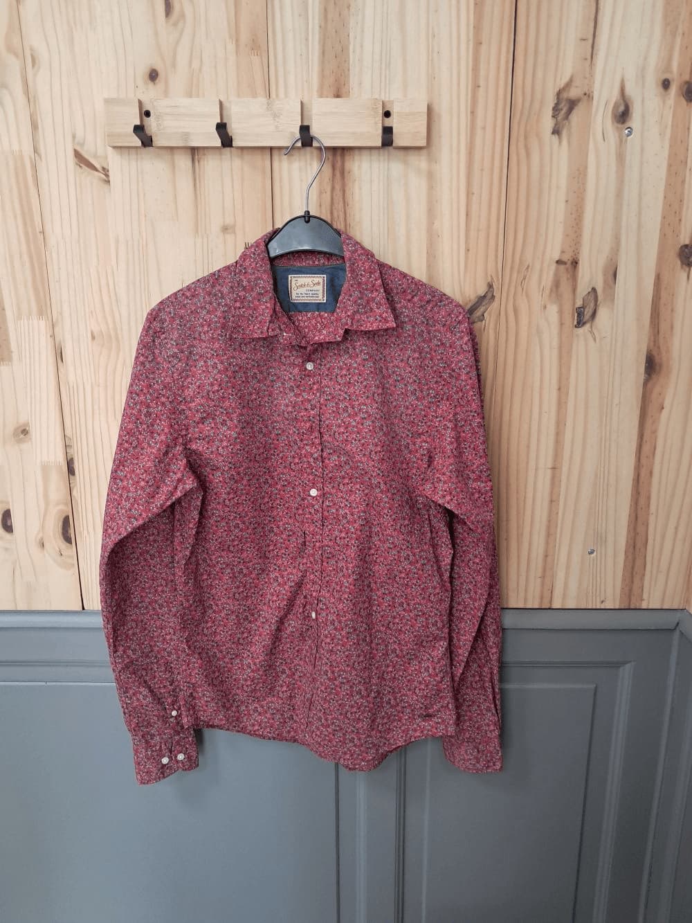 Chemise Rouge Scotch & Soda Fleurie Coton Homme S | Friperie Vintage Seconde Main COOL FRIP