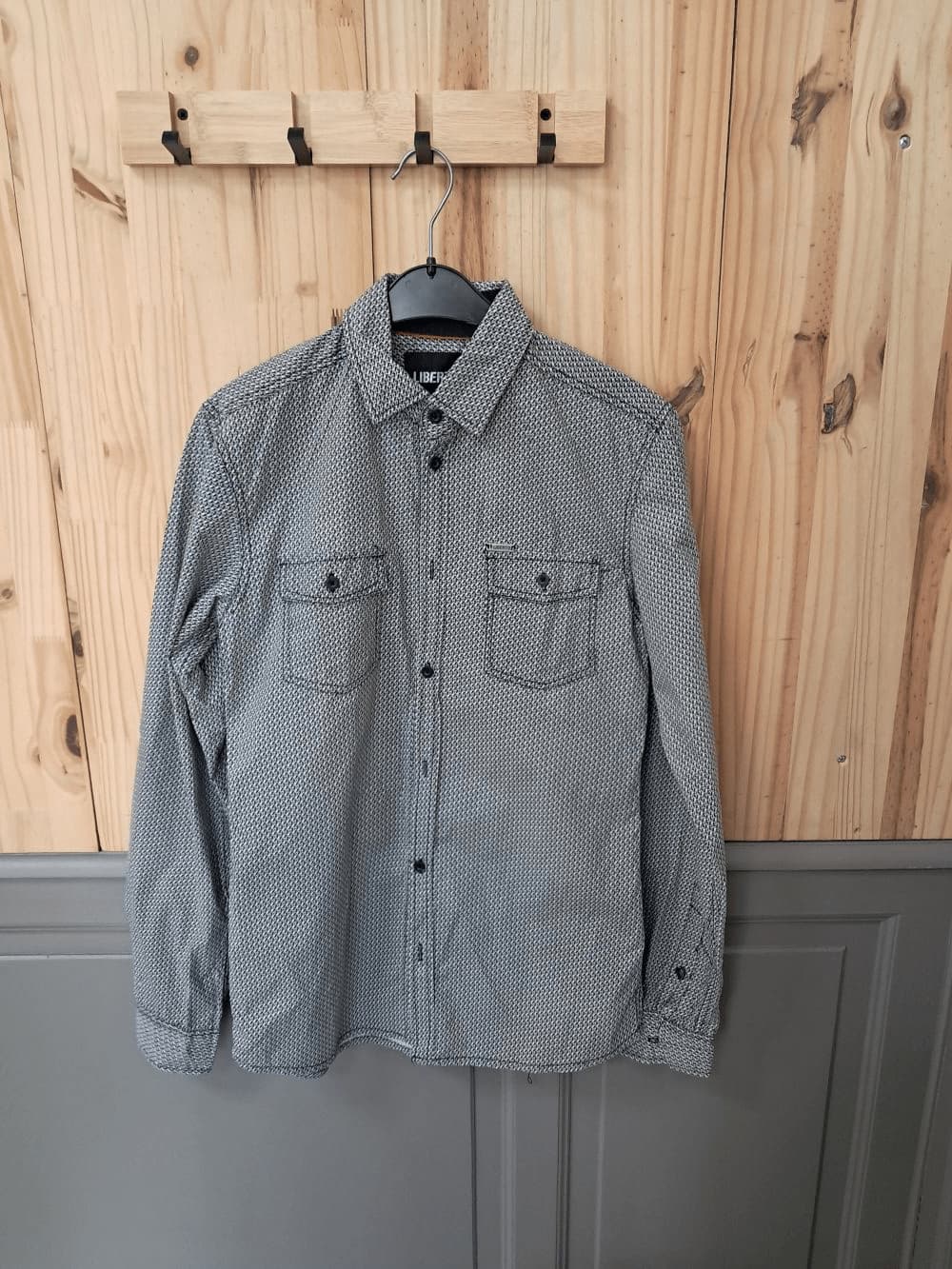 Chemise Noir Blanc Liberto Coton Homme S | Friperie Vintage Seconde Main COOL FRIP