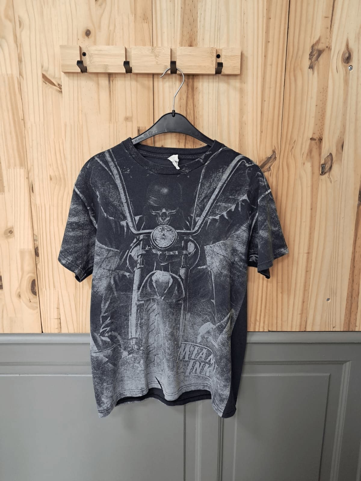 T-shirt Gris Miami Ink Motors Coton Homme L | Friperie Vintage Seconde Main COOL FRIP