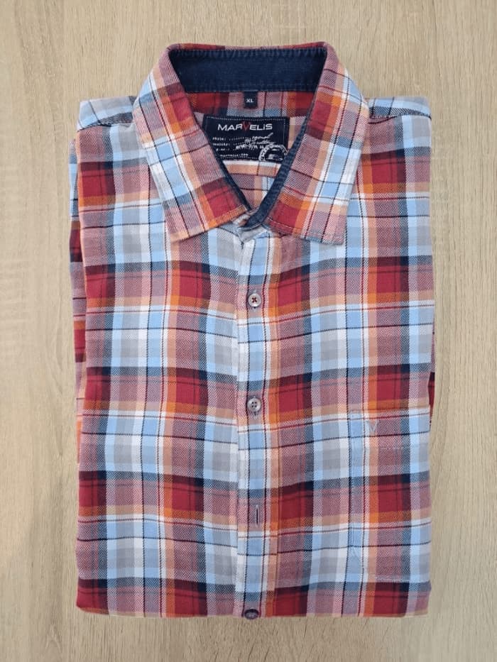 Chemise Carreaux Bleu Rouge Marvelis Coton Homme XL | Friperie Vintage Seconde Main COOL FRIP