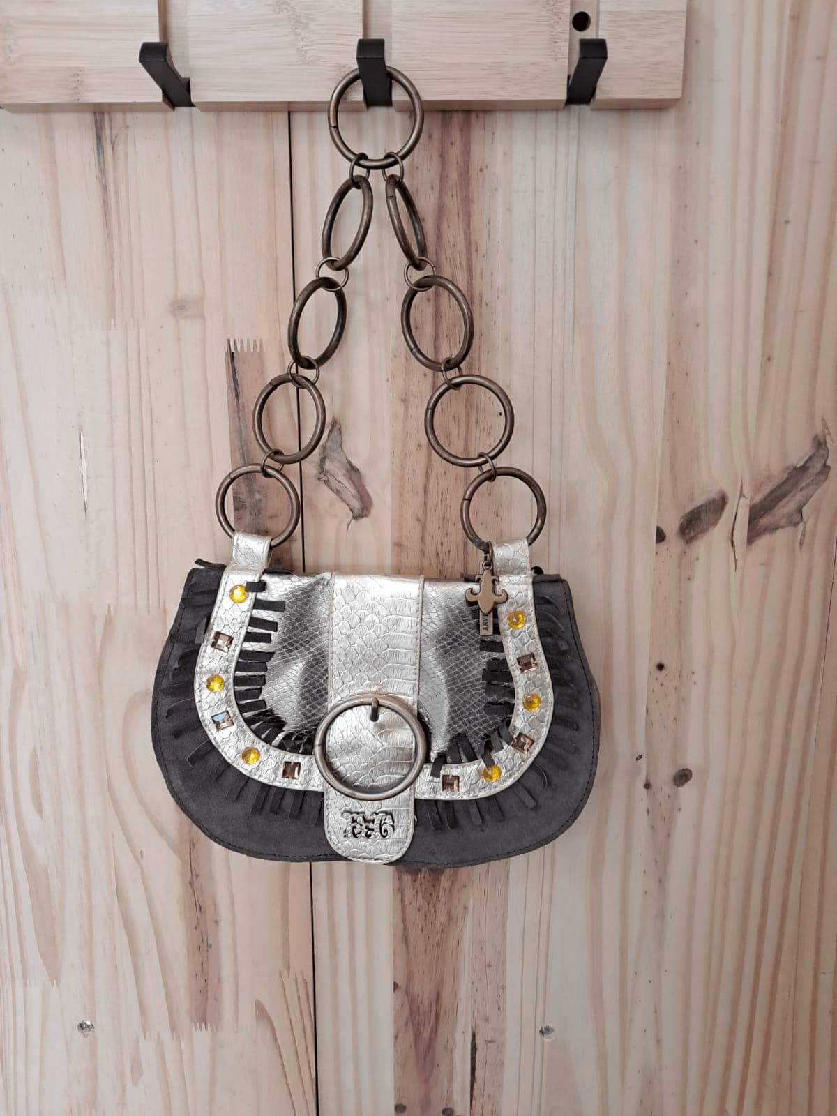 Sac Taupe Friis & Company Daim Femme | Friperie Vintage Seconde Main COOL FRIP