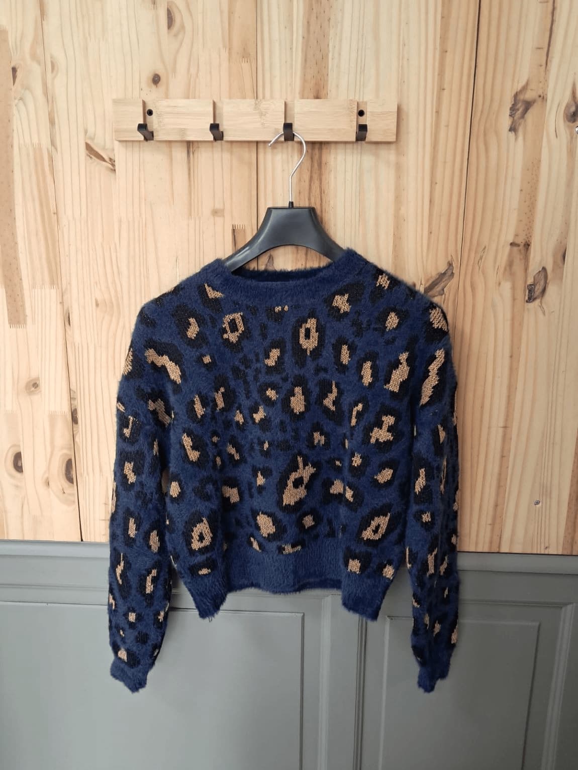Pull Bleu Léopard Kiabi Femme M | Friperie Vintage Seconde Main COOL FRIP