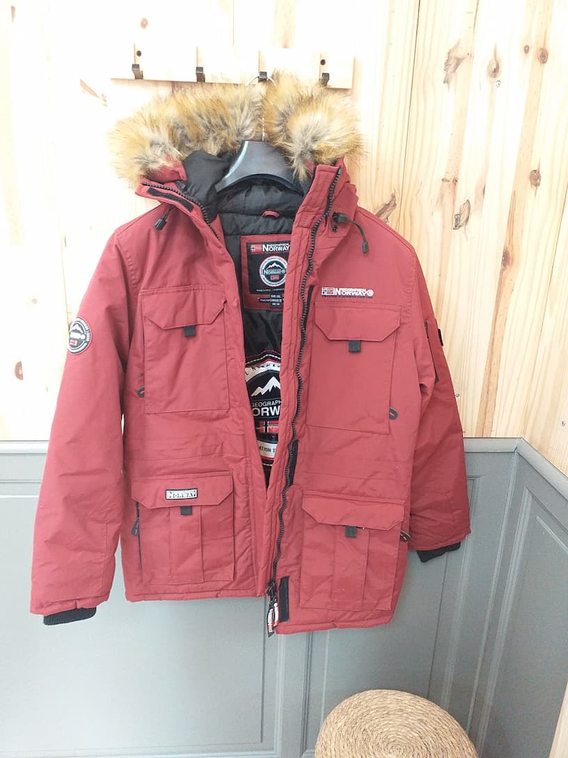 Parka Bordeaux Geographic Norway 3L - vue de devant - Veste Vintage Homme