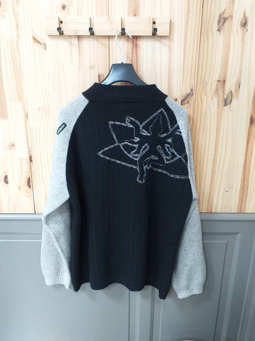 Gilet Zippé Oxbow Gris Noir XXL Homme - vue arrière - Vintage Streetwear