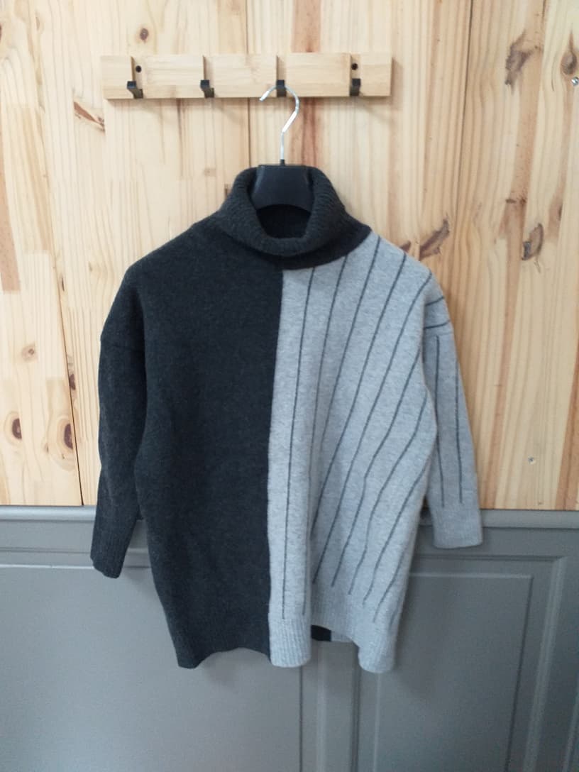 Pull Col Roulé Cop Copine Gris Laine Femme Taille S - vue devant - Vintage