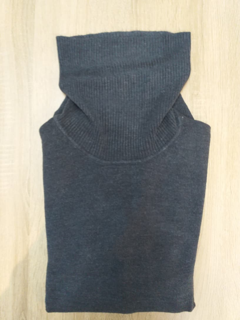 Col Roulé Gris Femme Taille L - Tissaia Acrylique Vintage