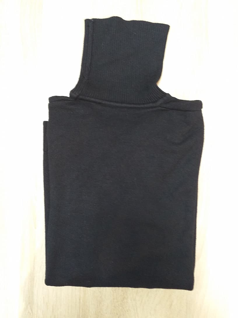 Col Roulé Noir Femme Taille L - Maille Fine Vintage