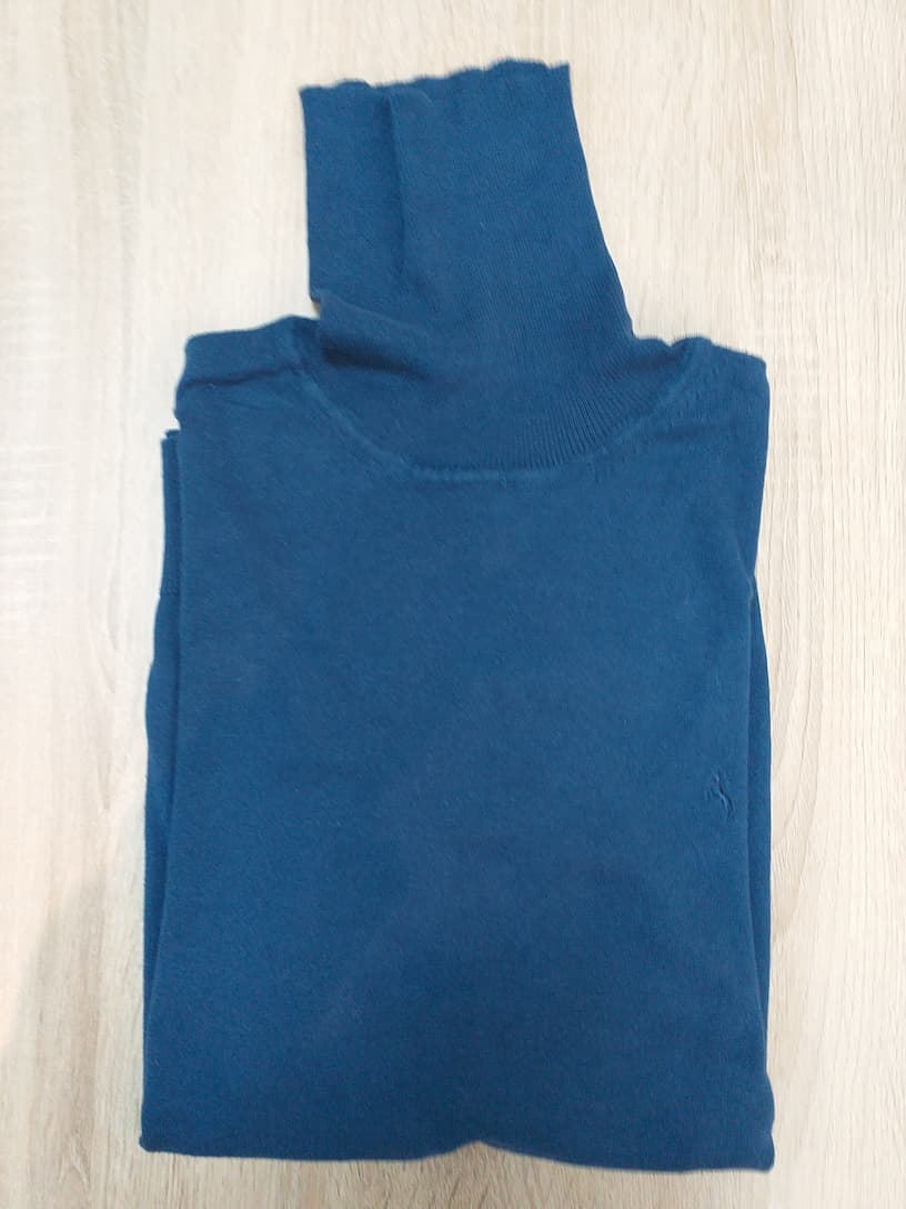 Col Roulé Bleu Marine Vertigo - Coton Nylon Taille XL Homme Vintage