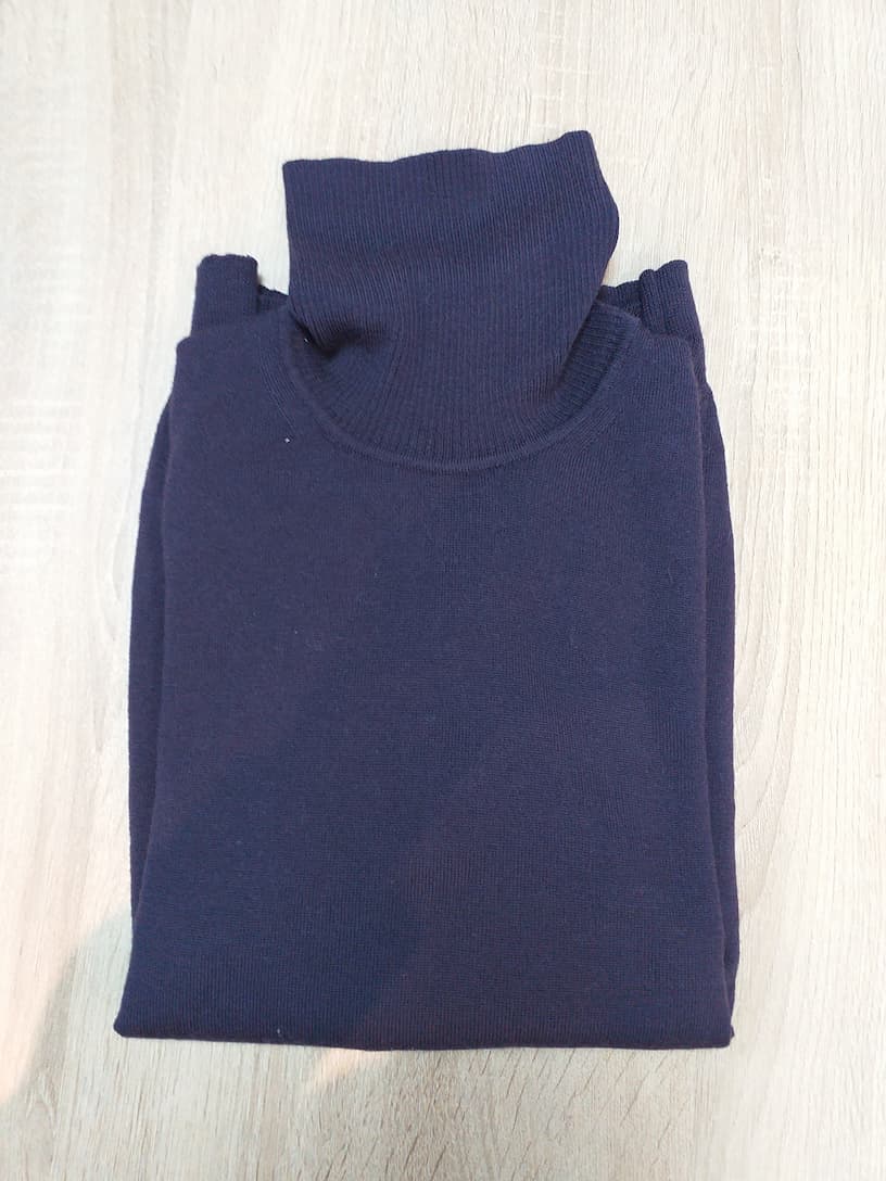 Col Roulé Violet Burton of London - Laine Vierge Taille L Homme Vintage