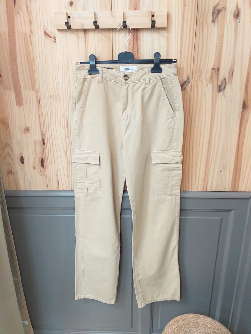 Cargo Jennyfer Beige Taille 38 - vue de devant - Vintage Streetwear Femme