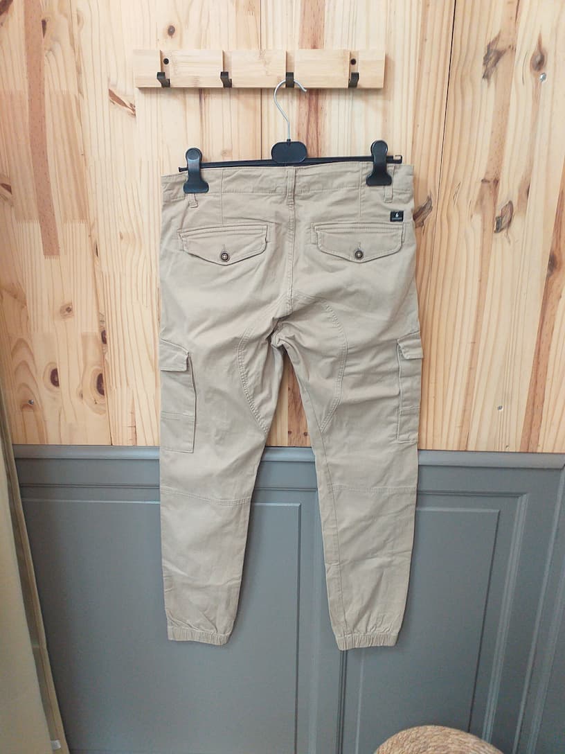 Cargo Jack & Jones Beige W32-L32 -  vue arrière - Vintage Streetwear Homme