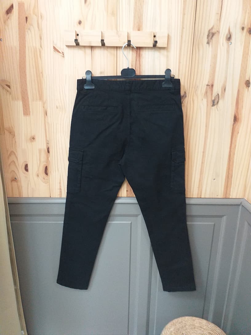 Cargo Zara Noir Taille 42 - vue arrière - Vintage Streetwear Homme