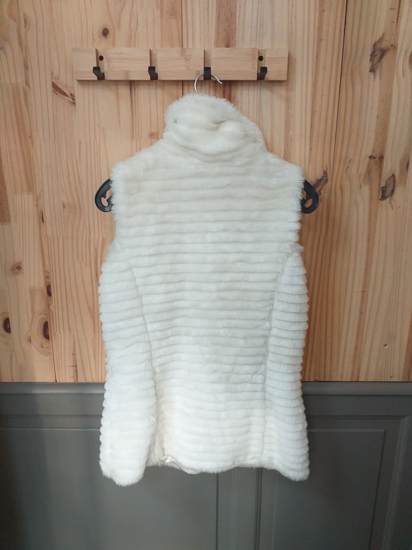 Gilet Sans Manche Écru Taille S - vue arrière - Jennyfer Vintage