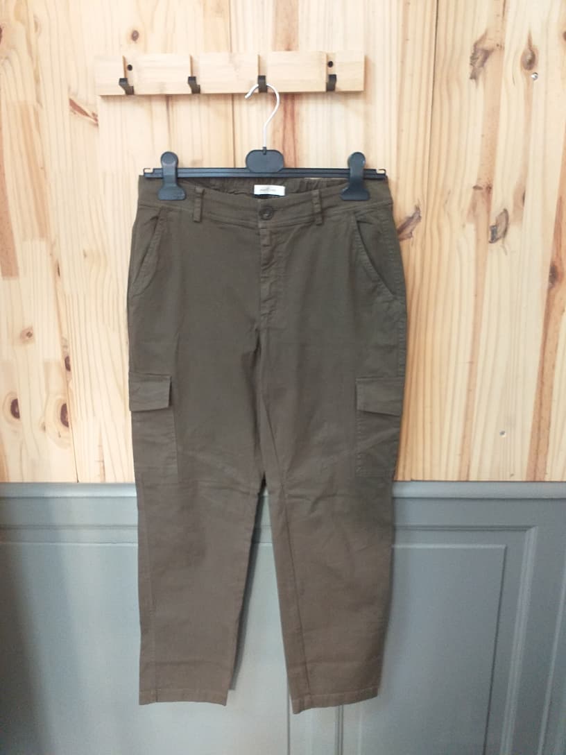 Cargo Kaki Coton Taille 40 - vue devant - O Ese O Ese Vintage