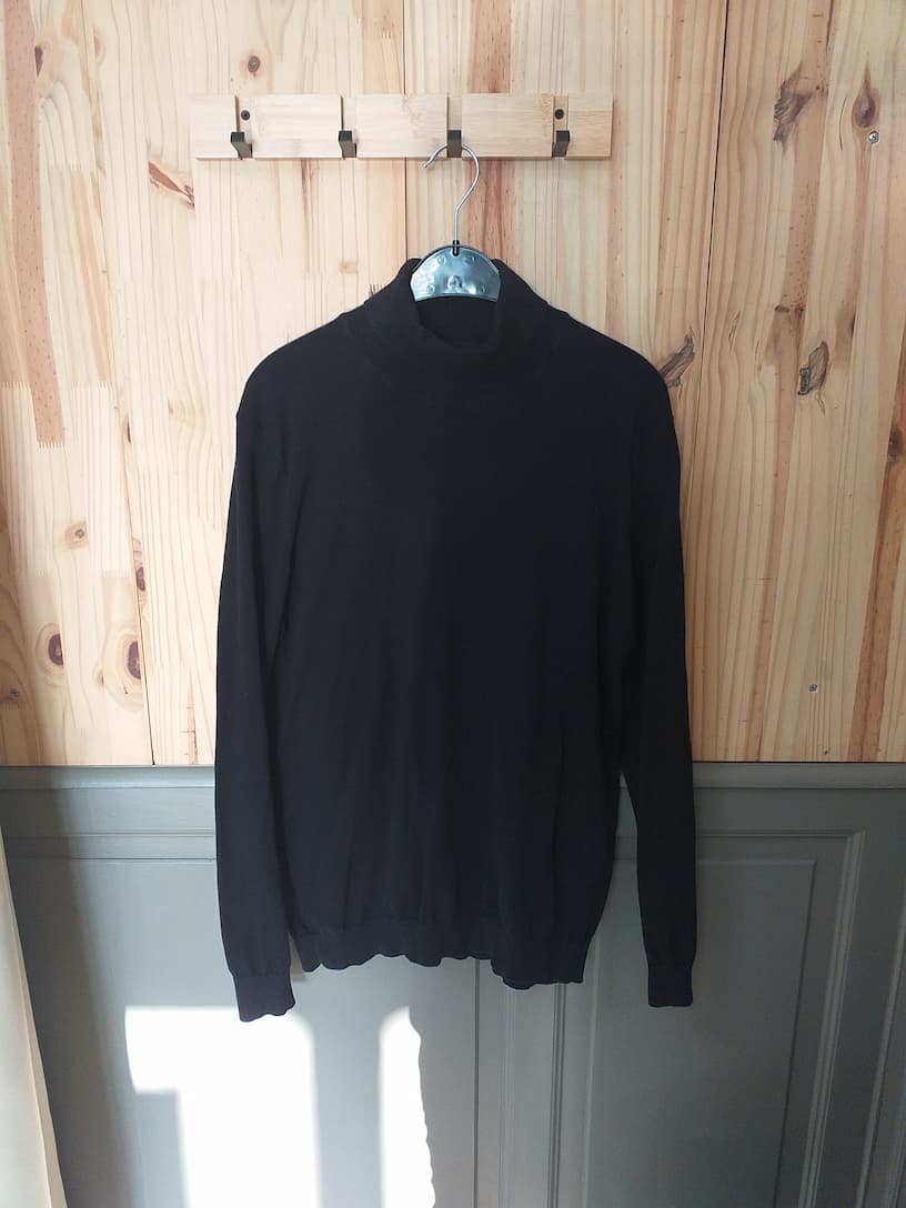 Col Roulé Noir Jules Homme XL - Coton Vintage Streetwear