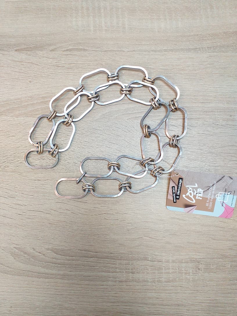 Ceinture Chaîne Argentée Femme 1m - Accessoire Vintage Métal