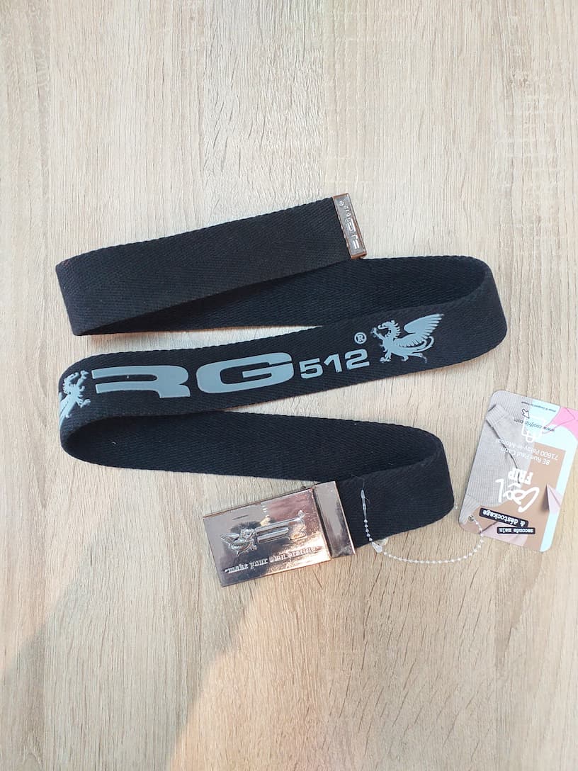 Ceinture RG512 Coton Noir Vintage Homme 90cm - Accessoire Casual