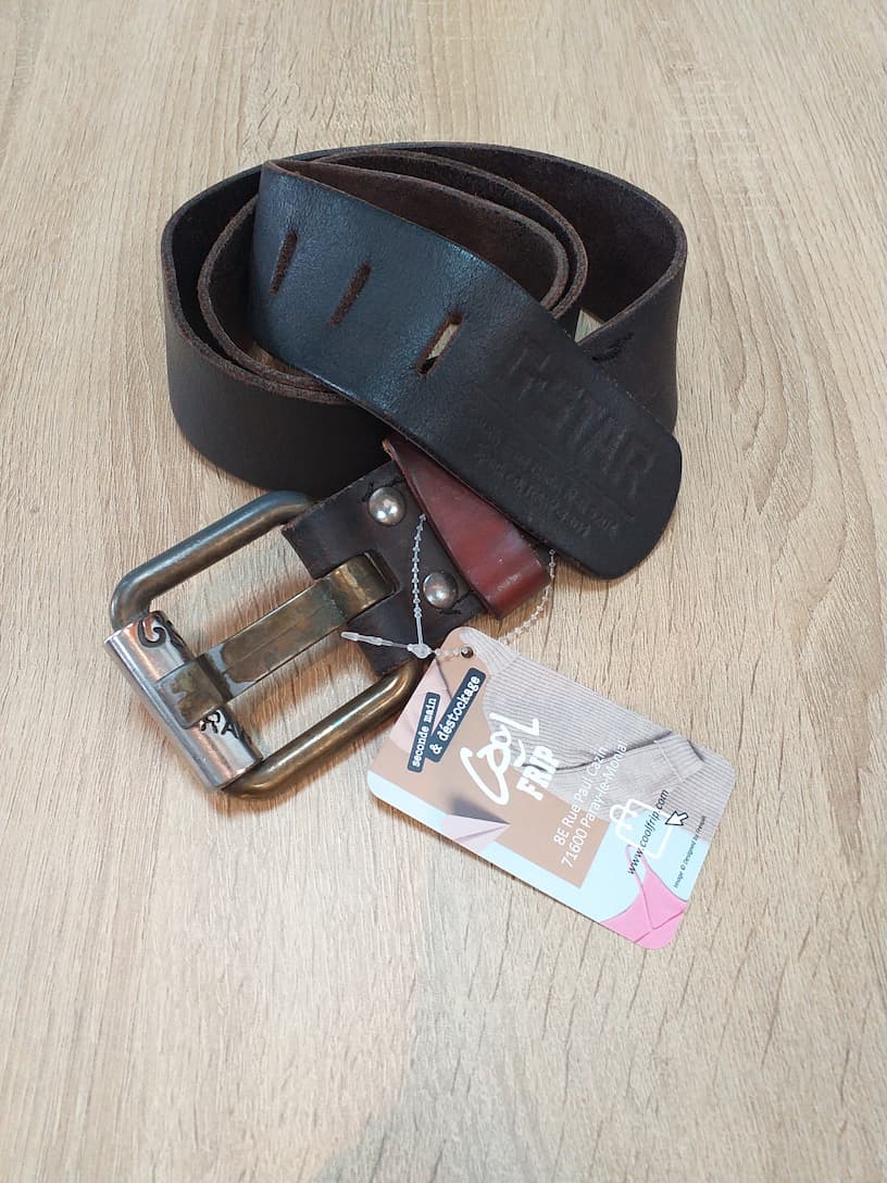 Ceinture G-Star Cuir Marron Vintage Homme 117cm - Qualité Premium